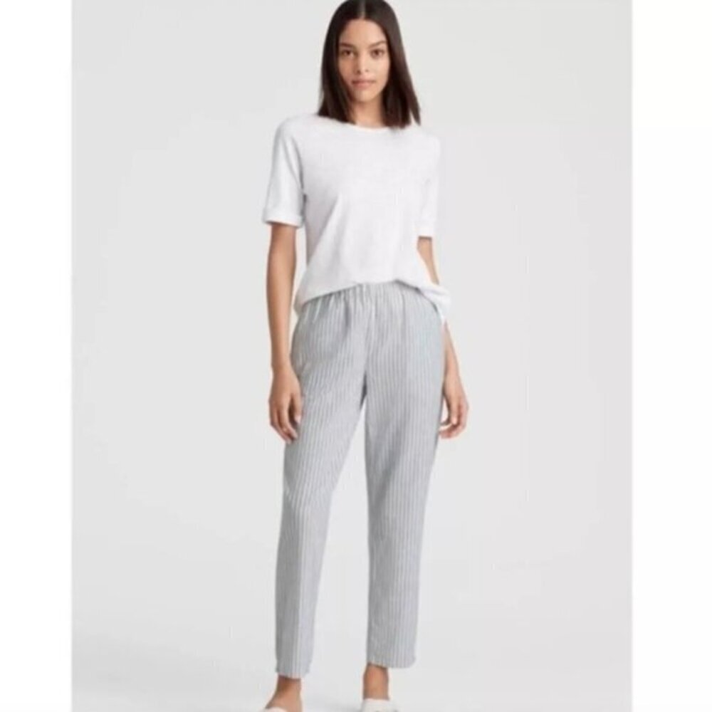 Eileen Fisher Hemp and Organic Cotton Striped Pants